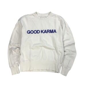 Spiritual Gangster Good Karma Sweatshirt Womens‎ Size XS White Yoga